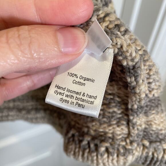 Wol Hide Loose Cardigan in 100% Organic Cotton Smoky Quartz Gray Beige S / M - Picture 7 of 10